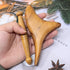 Honbay 2PCS Reflexology Tools Wood Body Massager Triangle Gua Sha Board Scraping Board Foot Massage Stick Tool Head