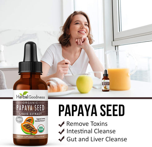 Papaya Seeds, 1oz Organic Superfood for Digestive Enzymes, Non-GMO, Raw