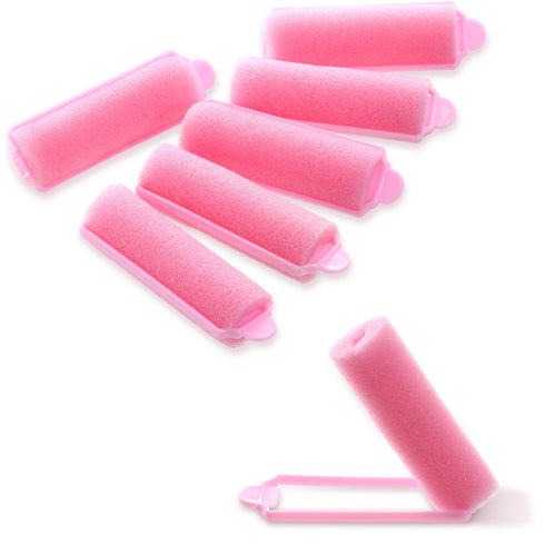 Zhehao 36 Pcs Small Pink Foam Hair Rollers for Heatless Curls, Flexible Sleeping Hairdressing Curler (0.79 x 2.76 Inch)