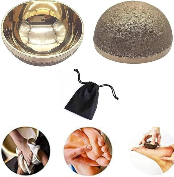 Kansa Bronze Vatki, Natural Cup, Ayurvedic Detox Foot Massager, Relaxation and Deep Cleaning Ancient Indian Technique
