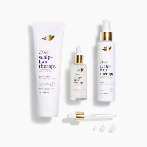 Dove Density Boost Fullness Restore Scalp Serum, 2 oz Scalp + Hair Therapy with Vitamin B3 & Zinc