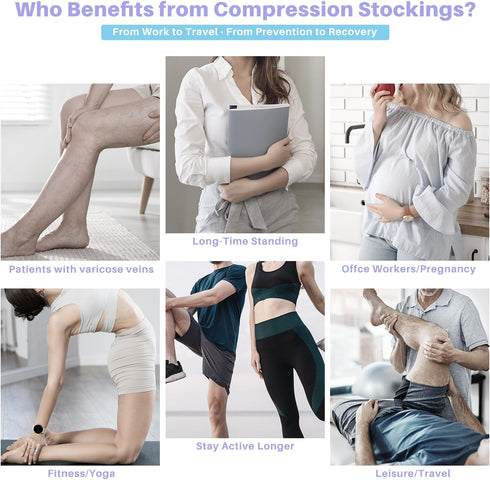 NOMIYEI 20-30 mmHg Thigh High Compression Stockings for Women, Open Toe with Stay-Up Dot-Top - Relief for Varicose