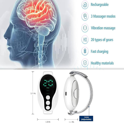 Sleep Aid Device Handheld Low Frequency Pulse of microcurrent Sleep Machine Insomnia Relief Anxiety Help Sleep (White