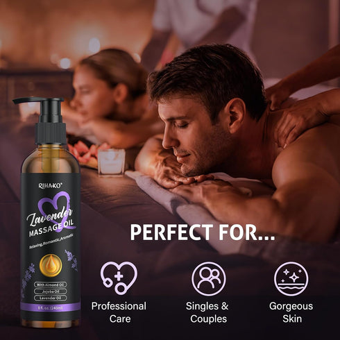 Lavender Sensual Massage Oil for CouplesRelaxing Body Massage Oil for Date Night,Smooth Glide,Deep Hydration