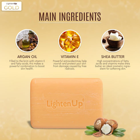 OMIC Lighten-Up Anti-Aging Cleansing Bar Soap 200g with Shea Butter and Argan Oil