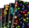 AnyDesign 12 Sheet Colorful Wrapping Paper, 4 Designs Black Neon Art, 19.7 x 27.6 Inch for DIY Gift Wrap