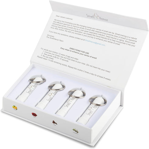 SmellHance 4 Pack Set-Anosmia Smell Training Kit for Loss of Smell- Aromatherapy-Inhaler