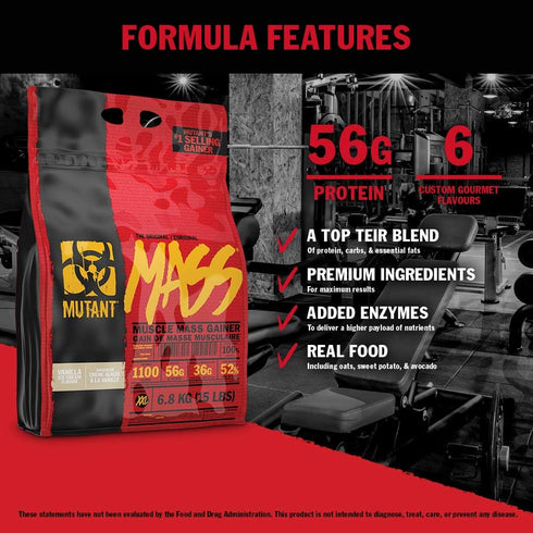 Mutant Mass Weight Mass Gainer Protein Powder - High Calorie Strawberry Banana, 5 Pound