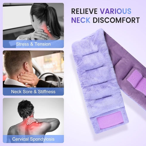 SuzziPad Microwavable Heating Pad for Neck Pain, Convenient Neck Warmer for Stress Pain Relief, Moist Heated Neck Wrap