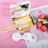 Contact Lens Case, Marble Travel Kit with Remover Tool, Mirror, Tweezers & Solution Bottle for Women & Girls (Gold)