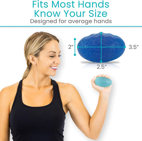 Set (4 Pack) Vive Squeeze Balls for Hand Therapy - Grip Strengthener Occupational Exercise Equipment for Arthitis
