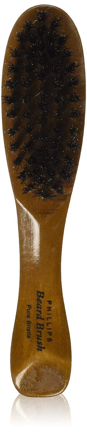 Phillips Brush Co Boar Bristle Beard Brush - Lightweight Wooden Grooming Tool for Men's Facial Hair