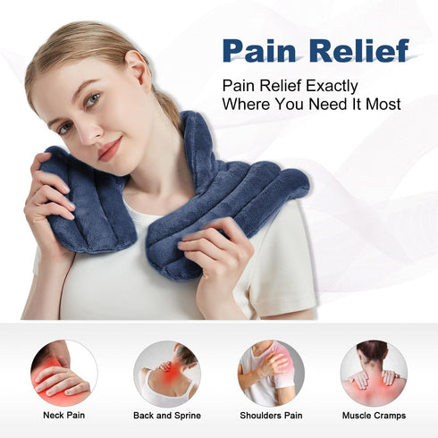 Microwave Heating Pad for Neck and Shoulders - Large Weighted Microwavable Heated Neck Wrap for Pain Relief