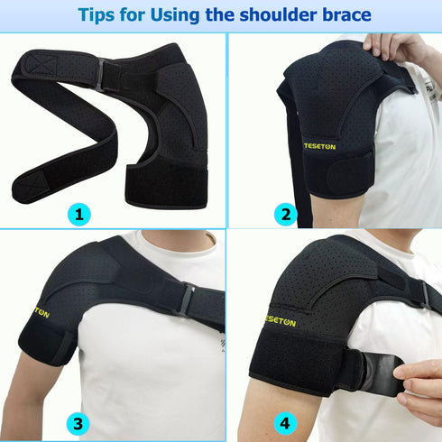 Shoulder Brace for Men and Women, Compression Sleeve for Pain Relief, Rotator Cuff Support