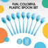 50 Pcs Heavy Duty Light Blue Disposable Plastic Spoons, Light Blue Plastic Cutlery