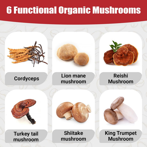Immunity 30 Mushroom Coffee, Mushrooms Herbal Supplements for Better Focus, Energy, Digestion, Skin, and Servings