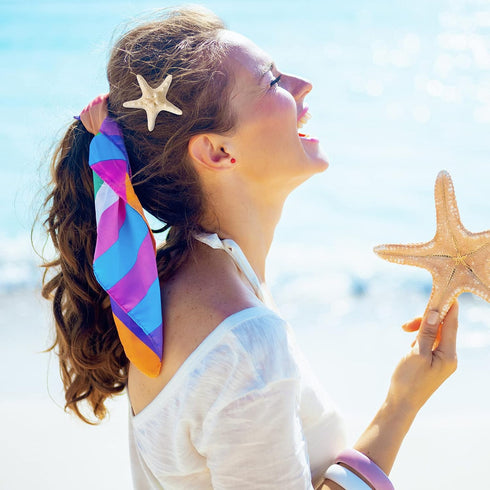 Syhood 4 Pcs Resin Starfish Hair Clip, Mermaid Hair Accessories for Women, Costume Jewelry