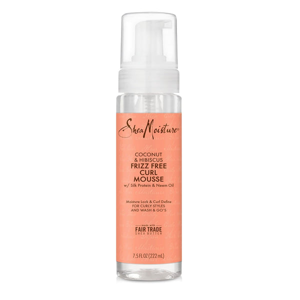 SheaMoisture Curl Mousse, Coconut and Hibiscus, 7.5 oz, for Frizz Control