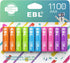 EBL Rechargeable AAA Batteries 10 Pack, 1.2V NiMH Pre-Charged Triple A 1100mAh Battery