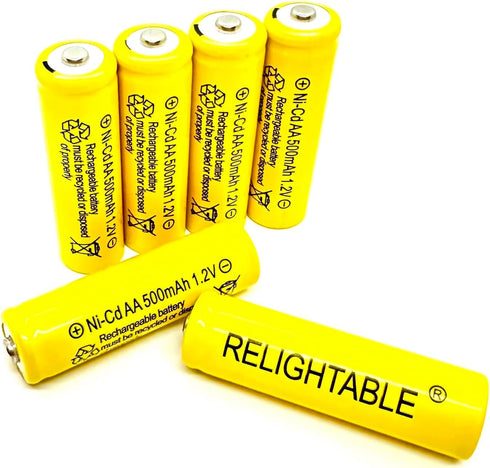500mAh AA NiCd 1.2v Rechargeable Batteries Garden Solar Ni-Cd Light LED R (6)