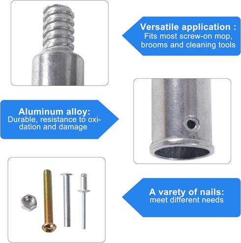 Matthew 3 Set Ultra Threaded Tip Replacement Kit for 1" Wood or Metal Poles, Metal Handle Extension Pole Adapter for