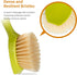 2 Pack Kitchen Dish Brush with Bamboo Handle, Built-in Scraper Scrub Brush for Pans, Pots, and Kitchen Sink Cleaning,