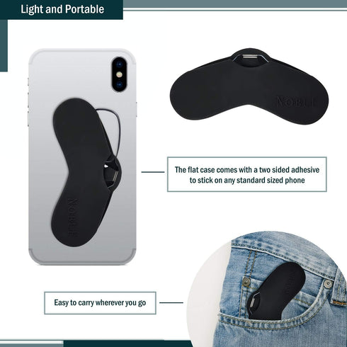 Noble Ultra Slim and Flat Reading Glasses, Thin and Flexible Armless (2 Pairs), Pocket Size Readers with Silicone Case