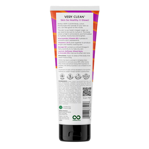ShiKai Very Clean Body Lotion (Sweet Mango, 8 oz) | Hydrating Moisturizer for Dry Skin with Niacinamide, Borage Oil,