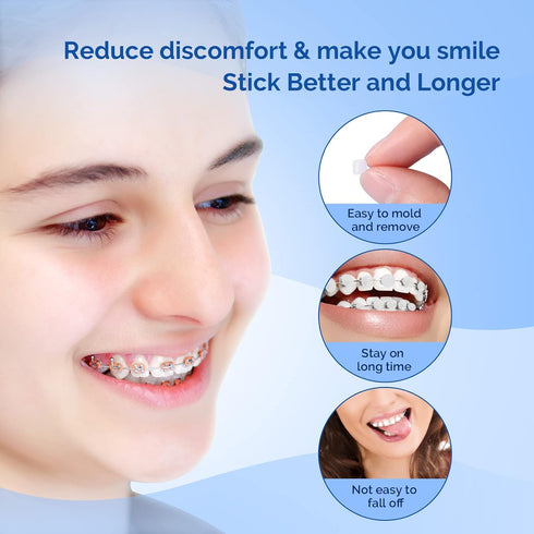 JMU 10 Pack Orthodontic Wax for Braces, Precut 500 Dots, Unscented Dental Wax