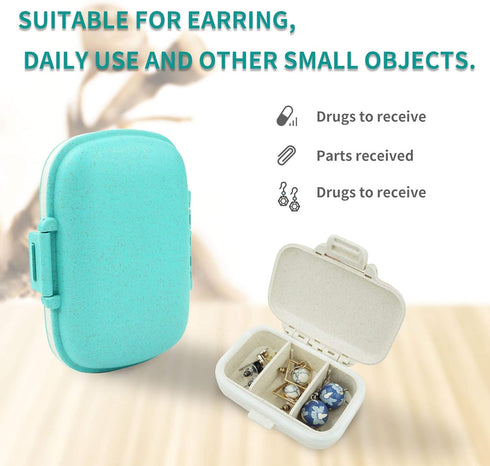 2 Pack Pill Case Organizer, Travel Waterproof Pocket Container with Label, Portable Pink Medicine Case for Vitamins