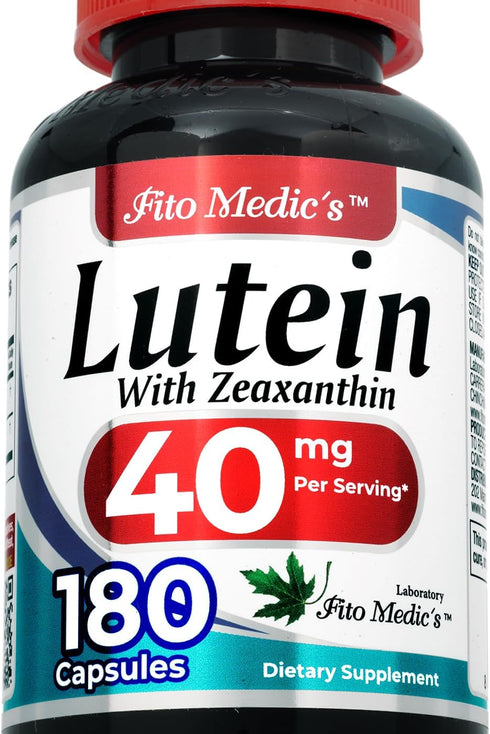 FITO MEDIC'S Lab Lutein 180 Capsules, 40 mg Lutein and Zeaxanthin Supplements for Ultra High Absorption