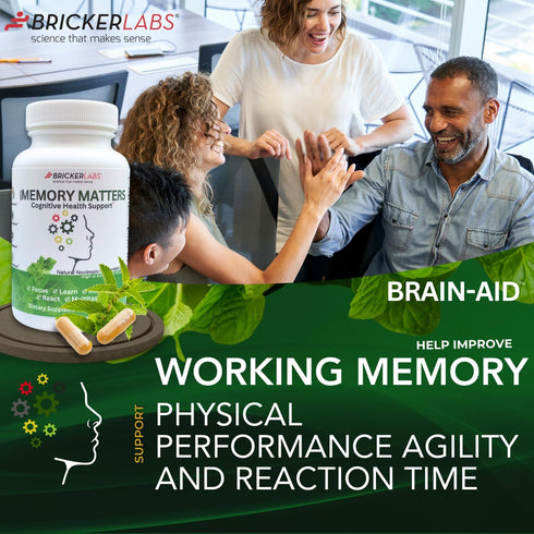 Brain Aid Memory Matters Cognitive Support Supplement, Natural Nootropic with Neumentix Spearmint Extract, 90 Ct