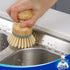 Pack 2 MR.SIGA Bamboo Palm Brush, Scrub Brush for Dishes Pots Pans Kitchen Sink Cleaning