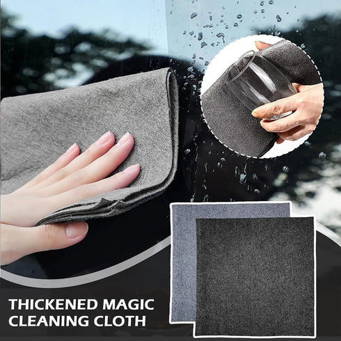 ZWEBY 10 Pcs Magic Cleaning Cloth, Microfiber Magic Cloth Window Cleaning Cloths, Streak-Free, Reusable, Gray