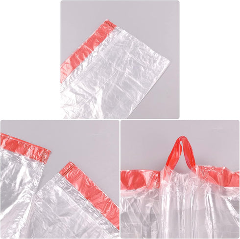 3 Gallon Small Clear Drawstring Trash Bags, 108 Count Garbage Bags