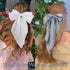 Velscrun Hair Bows for Women and Girls - 4Pcs White Silky, Navy Blue Satin, Grey Big Hair Bows