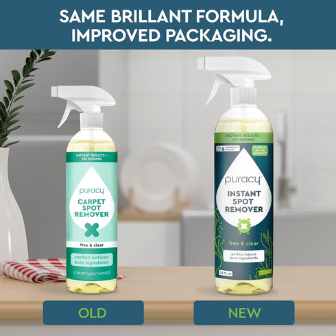 Puracy Stain Remover: Cleaning Spray for Clothes, Natural Spot Cleaner, Laundry Stain Remover, 25oz Free & Clear