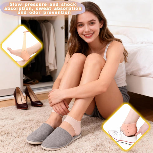 SAYUANVA 2 Heel Sleeves for Women & Men, Silicone Heel Protectors for Cracked Heels & Plantar Fasciitis Pain Relief
