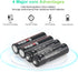 Rechargeable Lithium AA Batteries - USB C 1.5V 3500mWh, 4-Pack with 4-in-1 USB-C Charging Cable, Charges in 2 Hours