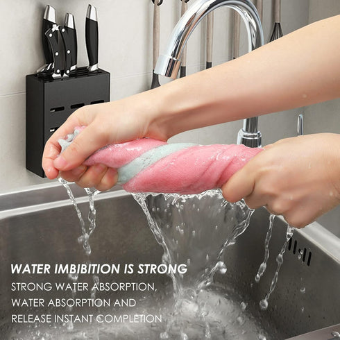11 Pack Kitchen Dish Cloths ¦ Reusable Nonstick Oil Washable Fast Drying, Super Absorbent Coral Velvet Cleaning Cloths