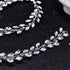 Wedding Bridal Crystal Long Hair Vines Head Piece, Beaded Bohemian Jewelry Headband (Short Silver-50cm)