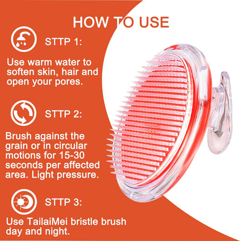 TailaiMei Exfoliating Brush for Ingrown Hair Treatment, Razor Bumps Solution for Men and Women, Orange