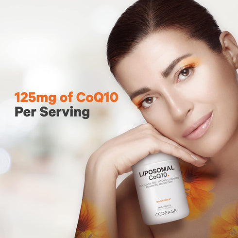 Codeage Liposomal CoQ10 Supplement - 125 mg Coenzyme Q10 with Vitamin E Isomers, 2-Month Supply, Vegan, Non-GMO,