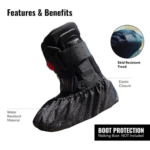 Walking Boot Weather Resistant Protector, Washable & Durable Waterproof Foot Cover for Orthopedic Walker Boots