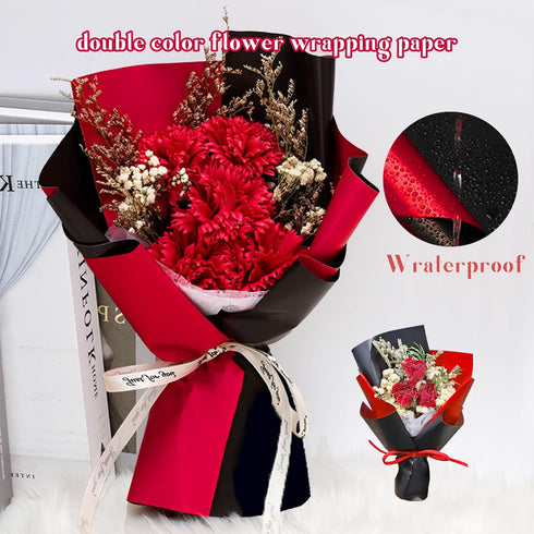 Gloreyan 20 Sheets Flower Wrapping Paper, 22.8 * 22.8 Inches Waterproof Floral Wrap for DIY Craft and Gift Packaging