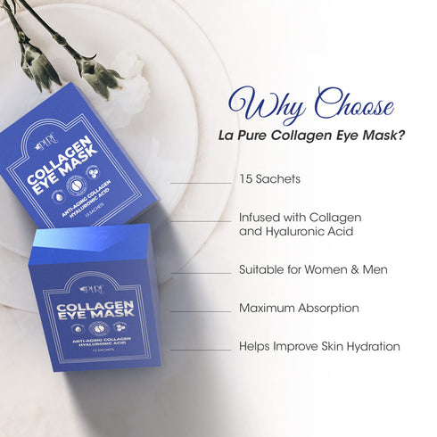 Collagen Boosting Eye Mask Patches, 15ct, Under Eye Patches for Dark Circles, Puffy Eyes, Anti-Wrinkles & Hydrating
