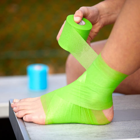 Green Sky Athletic Sports Foam Underwrap - 4 Rolls, Aqua Blue for Hair & Ankles