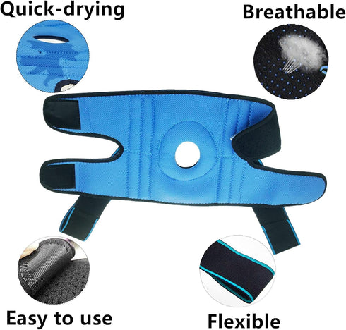 LAVAED Knee Brace with Side Stabilizers, Adjustable Non-Slip Open-Patella Compression Wrap for Knee Pain