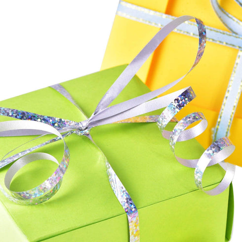 BEISHIDA 500 Yards Silver Ribbon, Curling Crimped, Shiny Metallic for Gift Wrapping, Birthday Party Decor