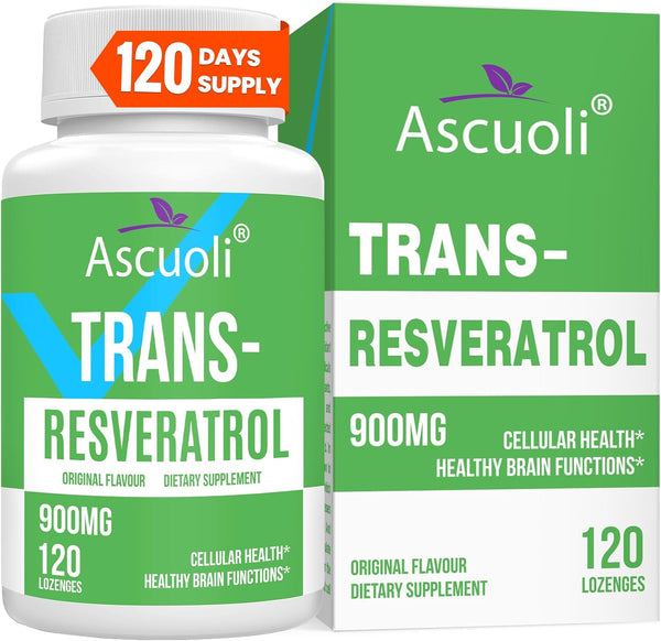 Sublingual Trans-Resveratrol Purity 99%, 3-in-1 Advanced Formula Resveratrol Supplement for Boost NAD+, Immune & Energy